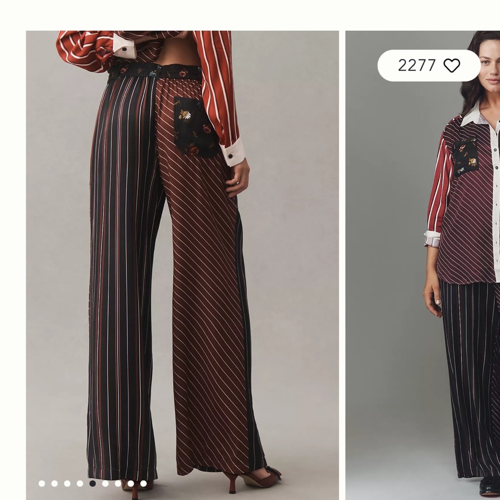 Anthropologie- The Brooklin Tie-Front Printed Pull-On Pants by Maeve